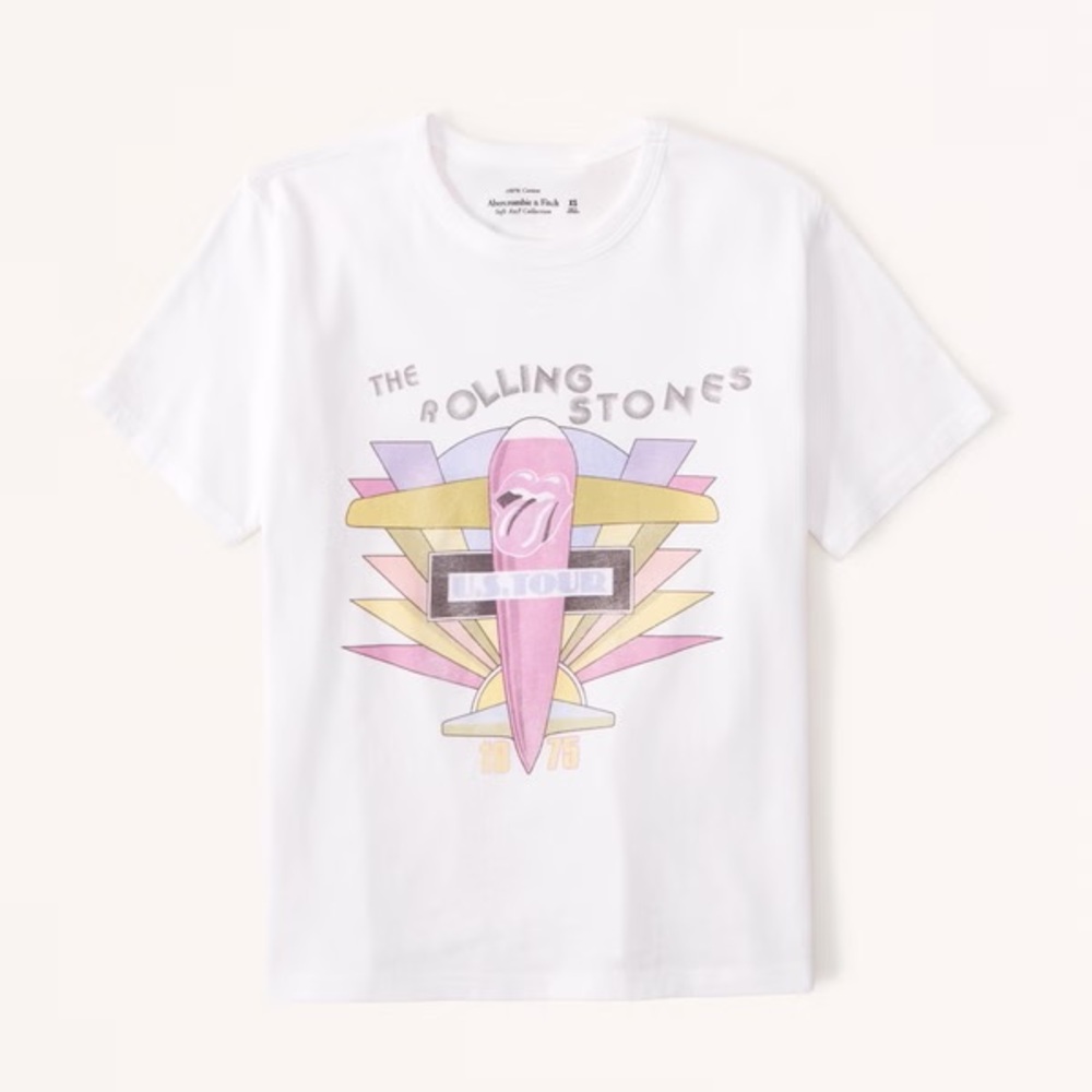 Short-Sleeve Rolling Stones Graphic Skimming Tee